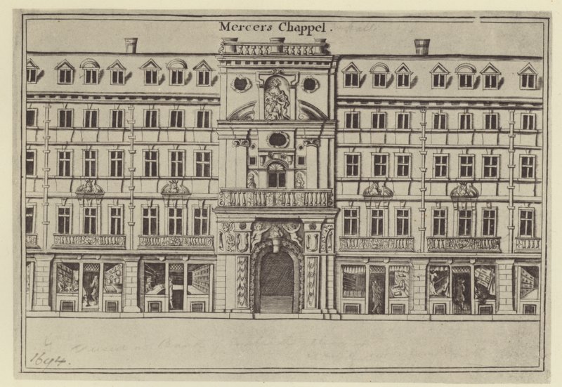 Mercers Chapel, c 1694 (litho) af (after) English School