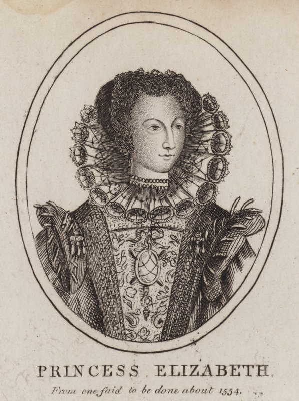 Prinsesse Elizabeth, datter af kong Henry VIII og Anne Boleyn (gravering) af (after) English School