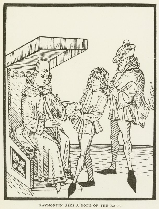 Raymondin beder jarlen om en velsignelse (gravering) af (after) English School