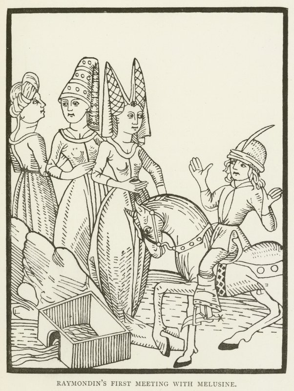 Raymondins første møde med Melusine (gravering) af (after) English School