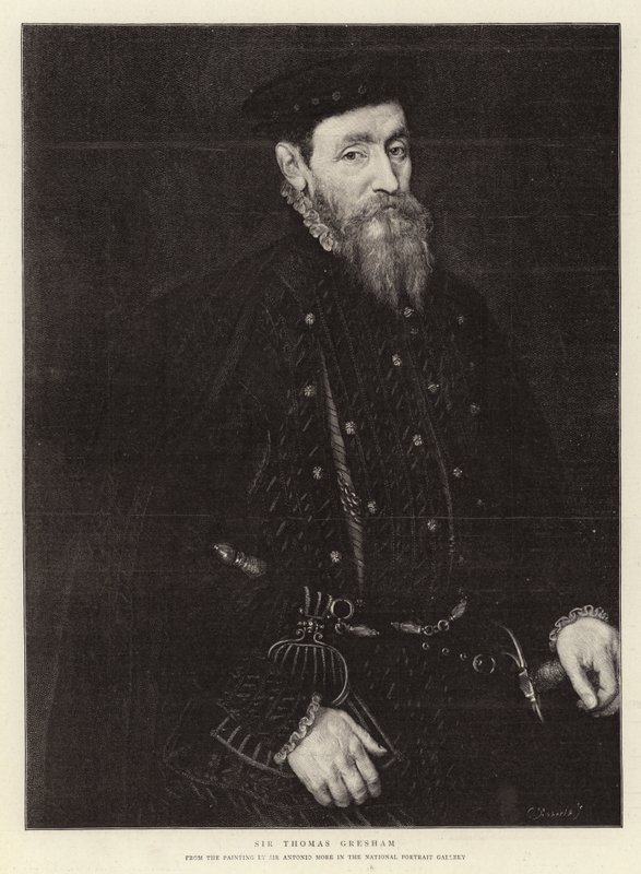 Sir Thomas Gresham (gravering) af (after) English School