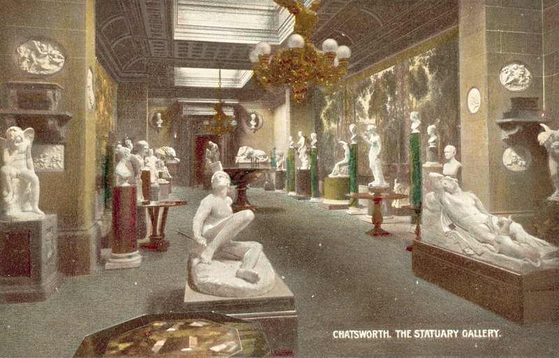Chatsworth, Statuary Gallery (farvefoto) af (after) English photographer