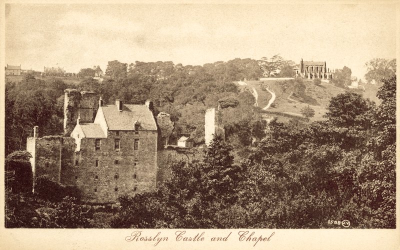 Rosslyn Castle and Chapel (s/h foto) af (after) English photographer