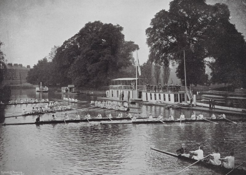 Themsen ved Oxford, The Eights efter et løb (s/h-foto) af (after) English photographer