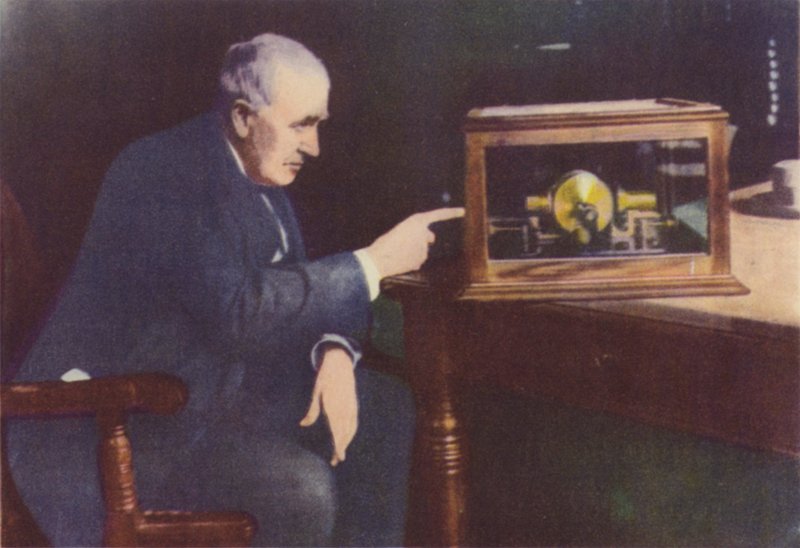 Thomas Alva Edison (farvefoto) af (after) English photographer