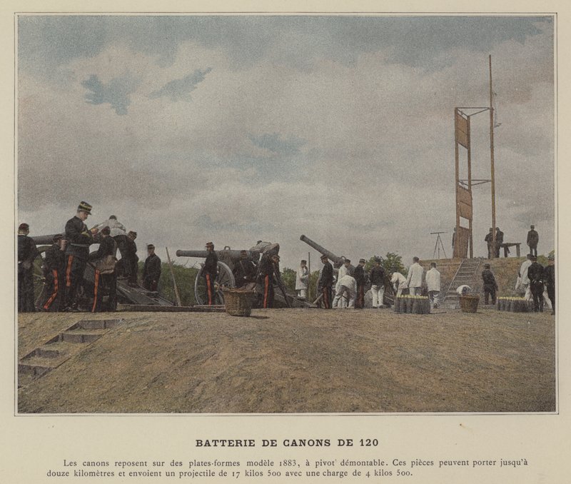 Batteri med 120 kanoner (farvet foto) af (after) French Photographer