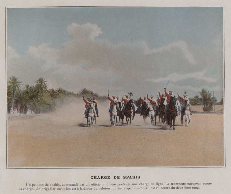 Charge of Spahis (farvet foto) af (after) French Photographer