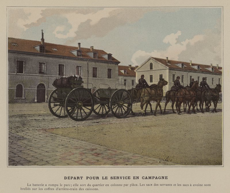 Afgang til tjeneste i marken (farvet foto) af (after) French Photographer