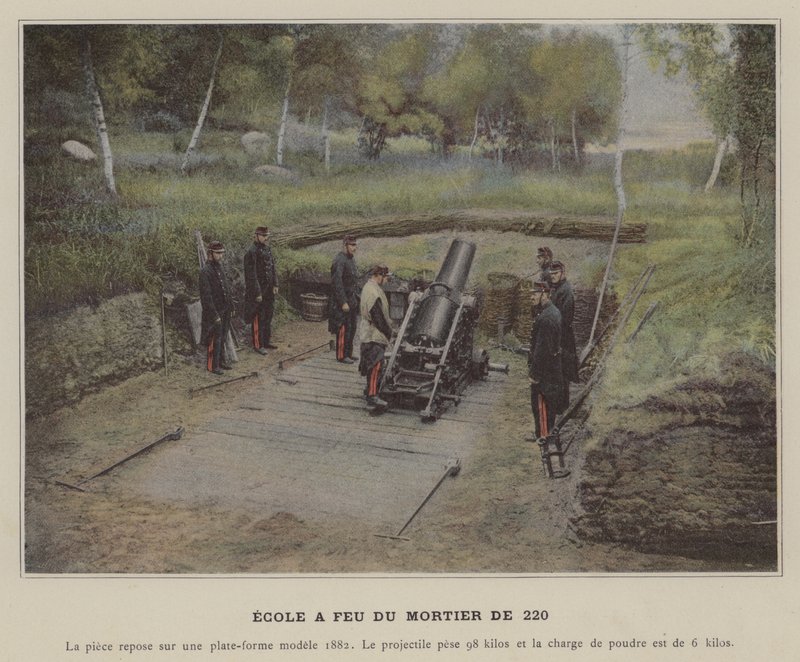 220 Mortar Fire School (farvet foto) af (after) French Photographer