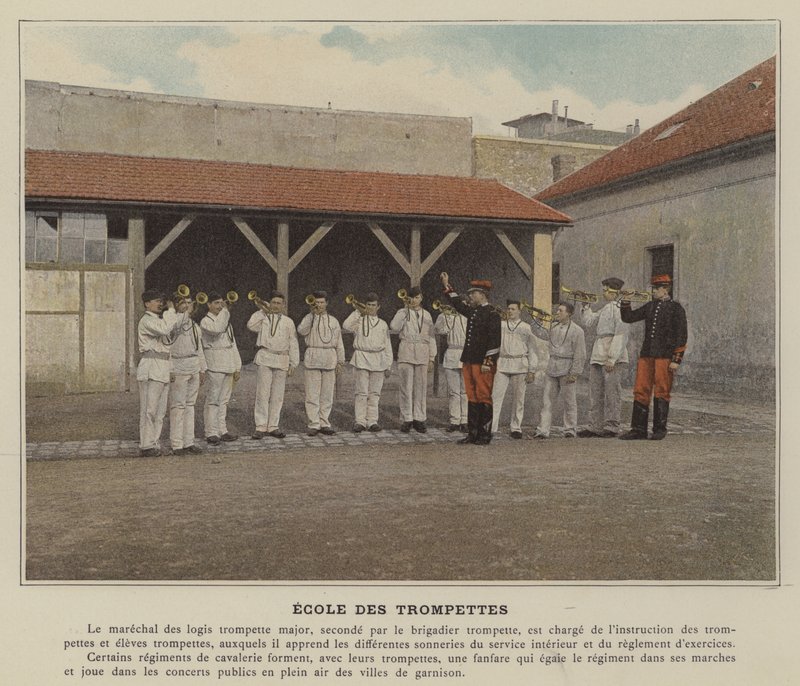 Trompetskolen (farvet foto) af (after) French Photographer