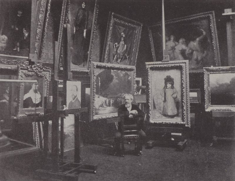 Fransk maler Carolus-Duran i sit atelier (s/h foto) af (after) French Photographer