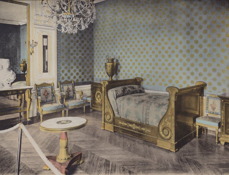 Grand Trianon, Chambre de Napoleon I, Great Trianon, Napoleon I Soveværelse (farvet foto) af (after) French Photographer