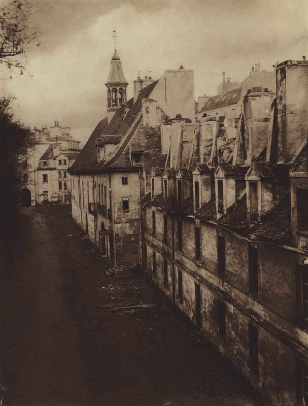 Interiøret af Hospice des Menages i 1868 (s/h foto) af (after) French Photographer