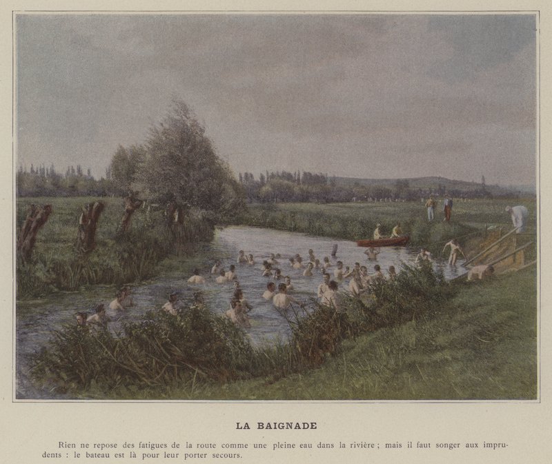 Badning (farvet foto) af (after) French Photographer