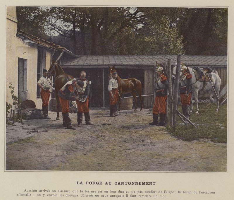 Smedjen ved kantonen (farvet foto) af (after) French Photographer