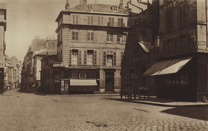 Place Saint-Germain-des-Pres og rue Bonaparte (s/h-billede) af (after) French Photographer
