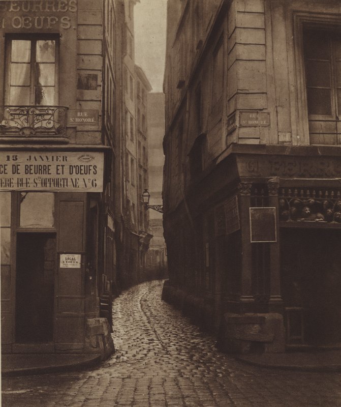 Rue Tirechape, taget fra rue Saint-Honore, revet ned til rue du Pont-Neuf (s/h foto) af (after) French Photographer