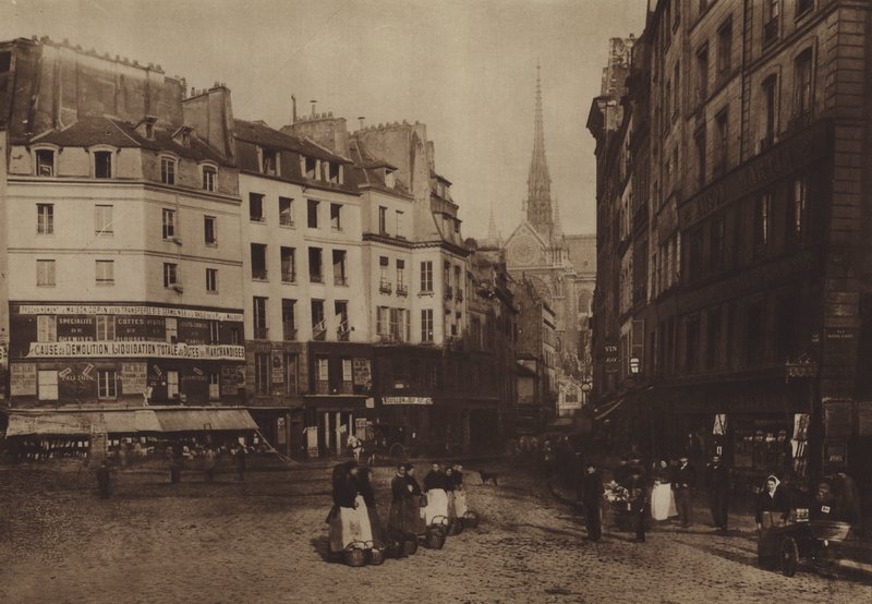 Det gamle Place Maubert (s/h foto) af (after) French Photographer
