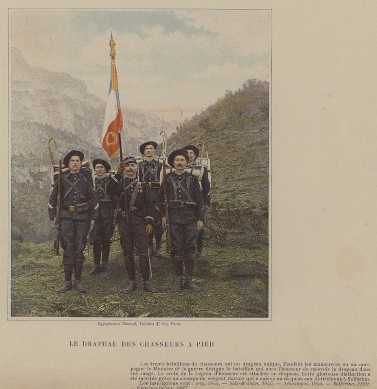 Jægernes Flag til fods (farvet foto) af (after) French Photographer