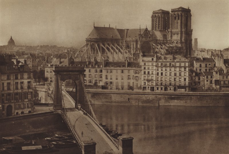 Louis-Philippe-broen mod Cite (s/h-billede) af (after) French Photographer