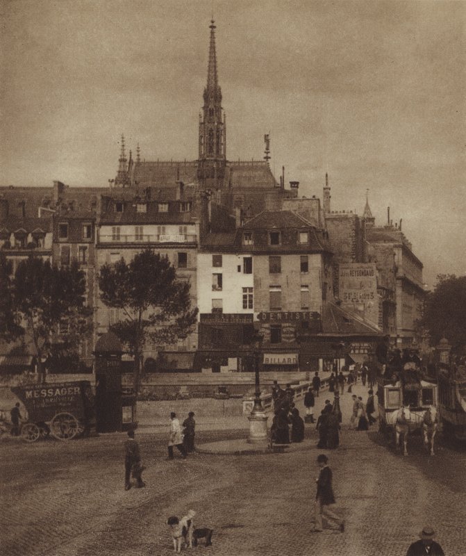 Quai des Orfevres på hjørnet af Boulevard du Palais (s/h foto) af (after) French Photographer