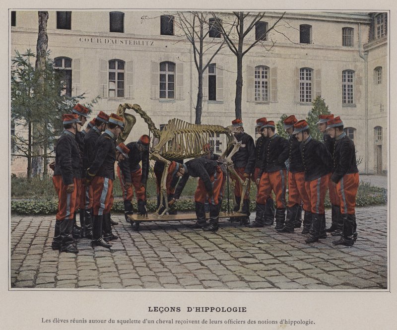 Hipologiundervisning (farvet foto) af (after) French Photographer
