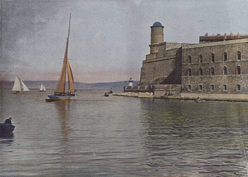 Marseille, Fort Saint-Jean (farvet foto) af (after) French Photographer