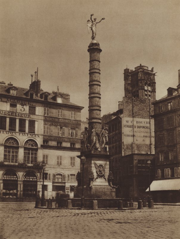 Place du Chatelet, springvandet er på sin oprindelige plads (s/h foto) af (after) French Photographer