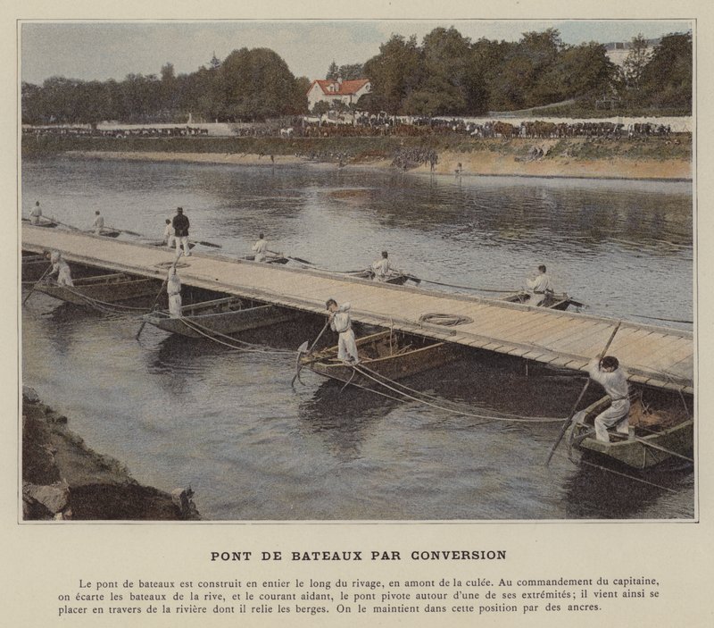 Bridge of Boats by Conversion (farvet foto) af (after) French Photographer