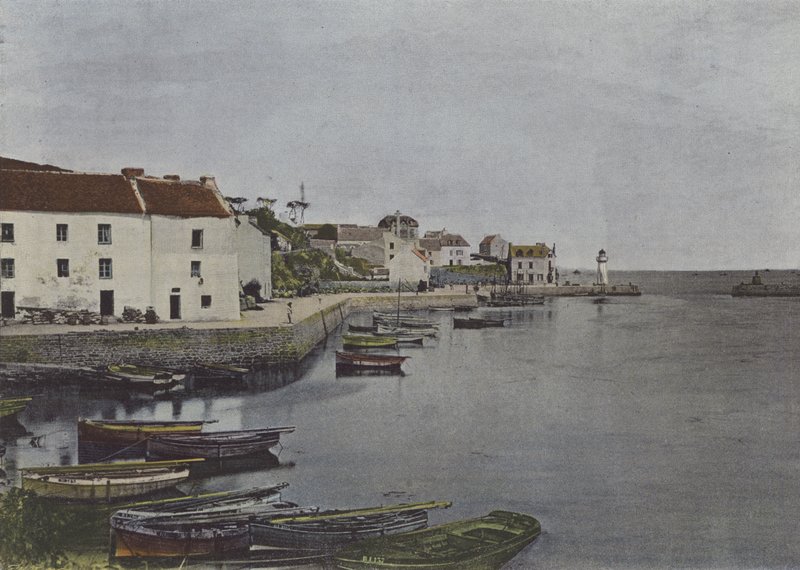 Port of Sauzon, i Belle-Ile (farvet foto) af (after) French Photographer