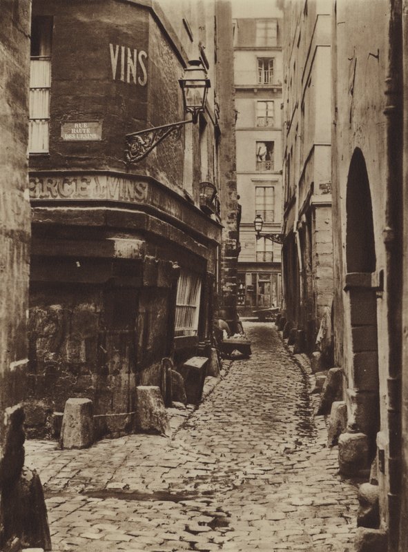 Rue Glatigny i 1865, taget fra siden af ​​kajen (s/h foto) af (after) French Photographer