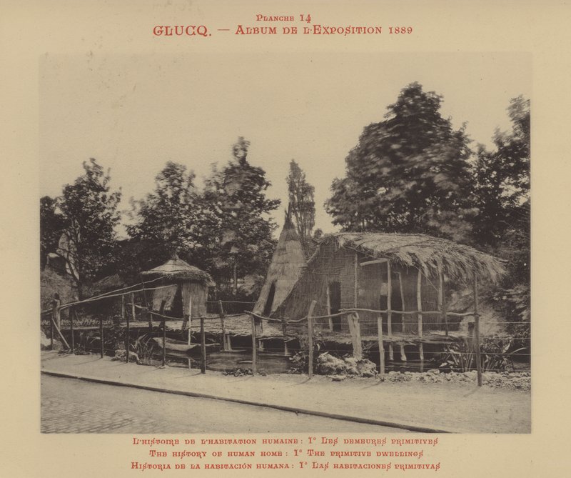 Historien om det menneskelige hjem, Io de primitive boliger (s/h foto) af (after) French Photographer