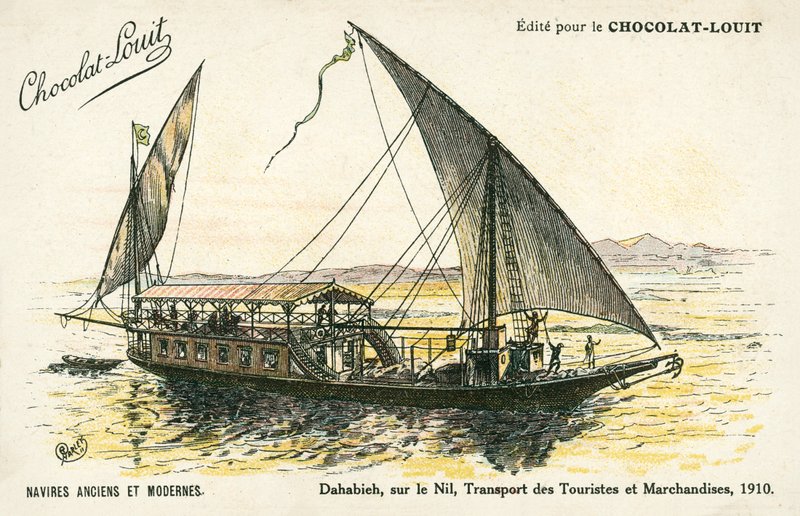 Dahabieh, ved Nilen, transport af turister og varer af (after) French School