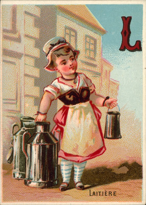 L for laitiere (mejerist) (chromolitho) af (after) French School