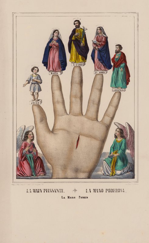 La Main Puissante, La Mano Poderosa, La Mane Potenta (farvelitografi) af (after) French School