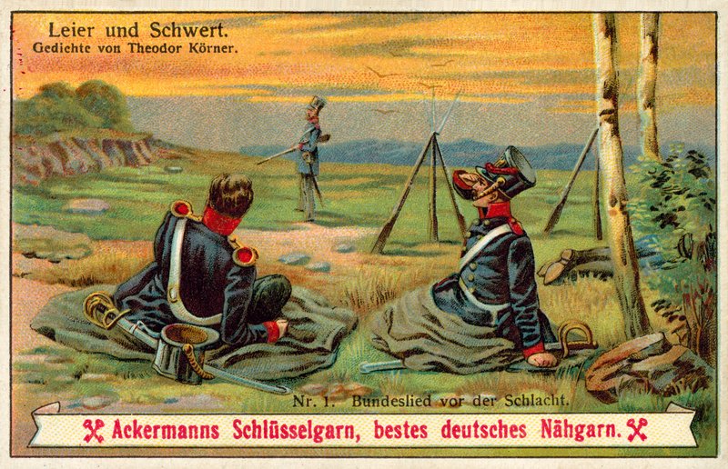 Confederates Song before Battle (chromolitho) af (after) German School
