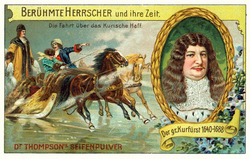 Frederick William, kurfyrst af Brandenburg, krydser den frosne kuriske lagune af (after) German School