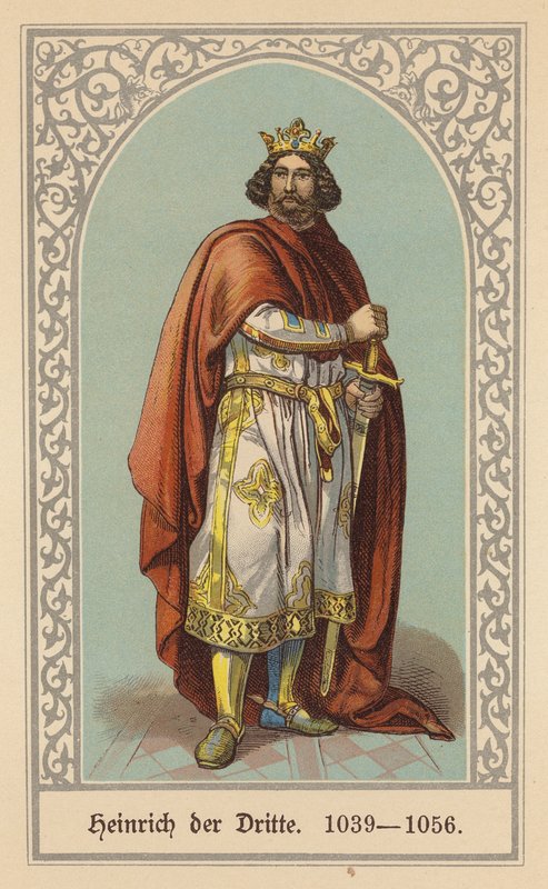 Henrik III, tysk-romersk kejser (farvelitografi) af (after) German School