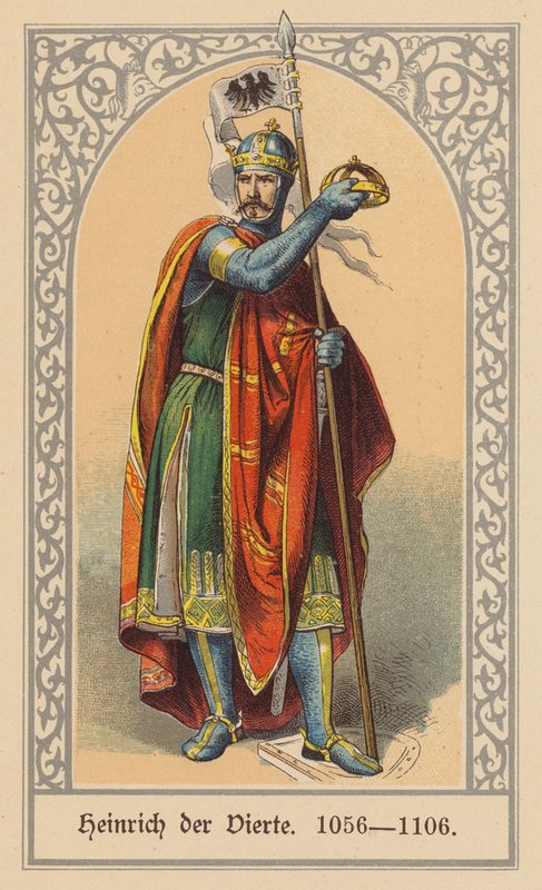 Henrik IV, tysk-romersk kejser (farvelitografi) af (after) German School