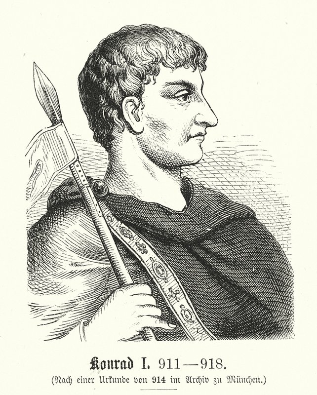 Konrad I, 881-918 (kobberstik) af (after) German School