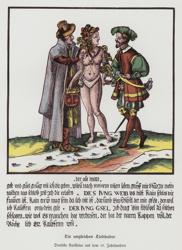 The Unequal Lovers, tysk tegneserie af (after) German School