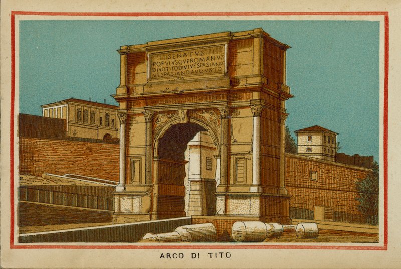 Roma / Rom: Titusbuen (farvelitografi) af (after) Italian School
