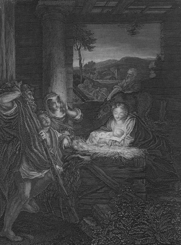 Fødselen (gravering) af (c.1489 1534) (after) Correggio