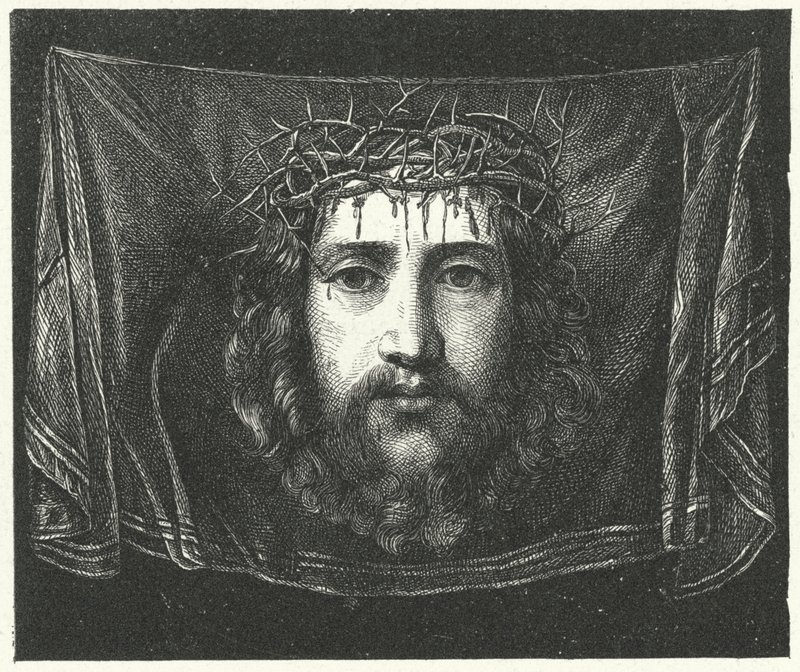 Slør af Veronica med portræt af Kristus (gravering) af (c.1489 1534) (after) Correggio