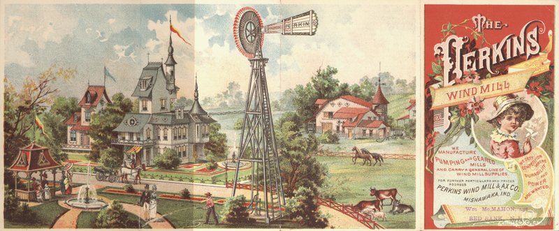 Reklame for Perkins-vindmøller af American School