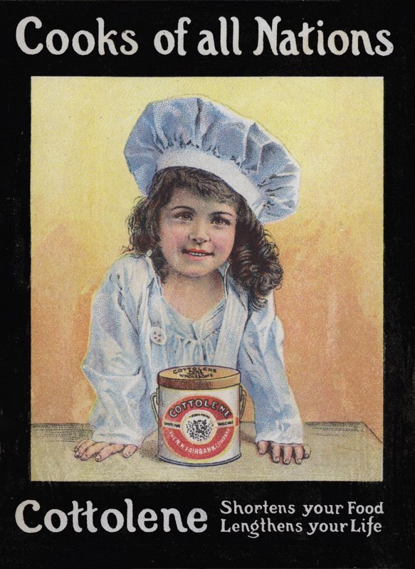 Forsideillustration til hæfte om Cooks Of All Nations produceret af Cottolene af American School