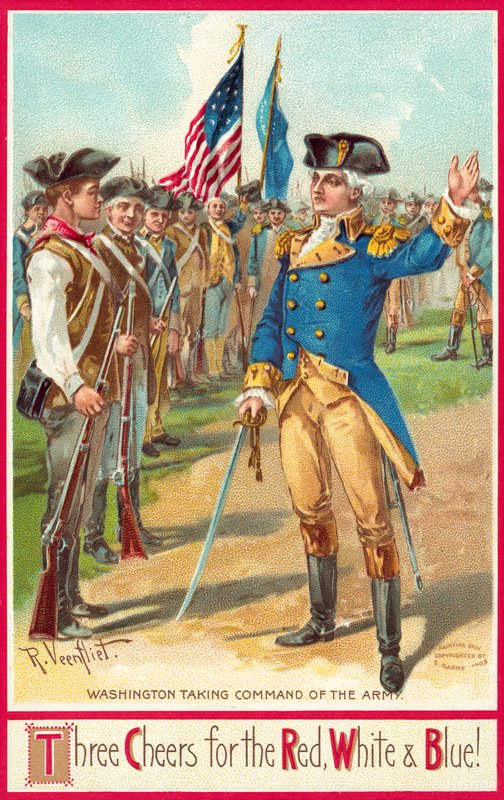 George Washington tager kommandoen over hæren af American School