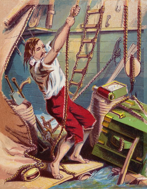Illustration til Robinson Crusoe af American School