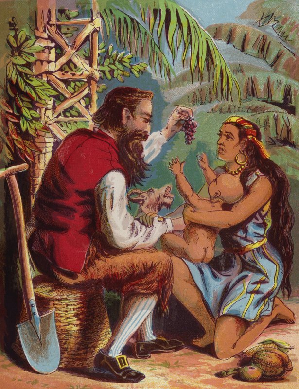 Illustration til Robinson Crusoe af American School