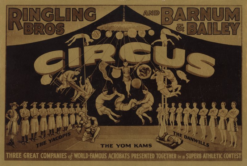 Ringling Bros og Barnum and Bailey Circus med verdensberømte akrobater af American School